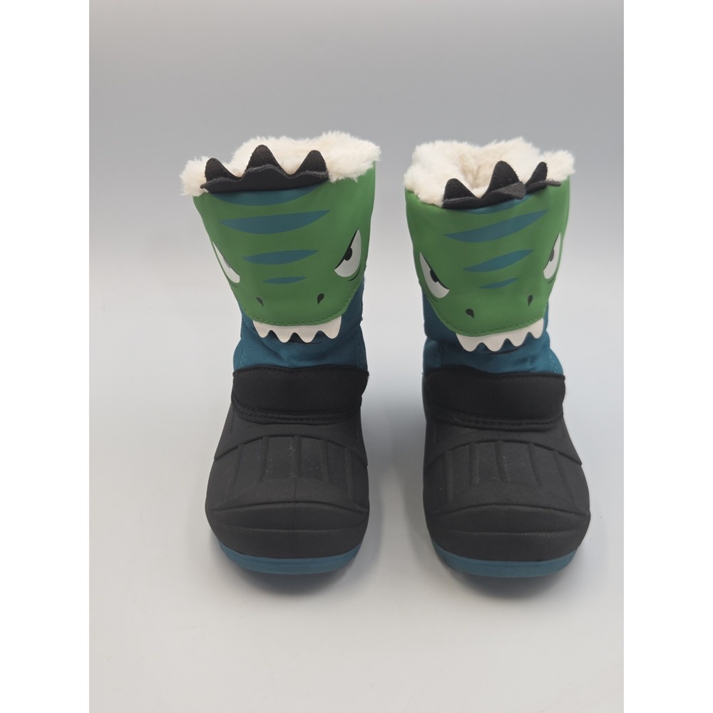 Cat & Jack Boys Dinosaur Winter Snow Boots Size 12 Thermolite EcoMade waterproof